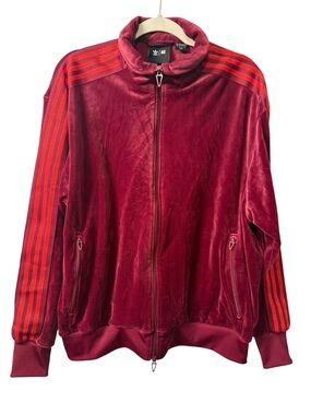 UNISEX Adidas Ivy Park Beyoncé velour track jacket in cherry wood Size XL NWOT